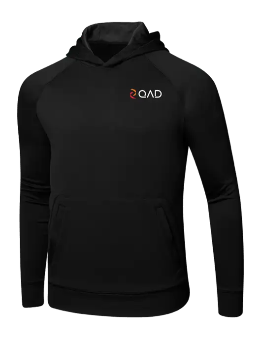 Tech Black Fleece Hooded Sweatshirt w/QAD Logo