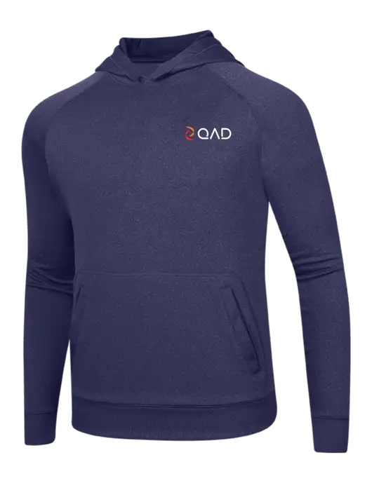 Tech True Navy Fleece Hooded Sweatshirt w/QAD Logo
