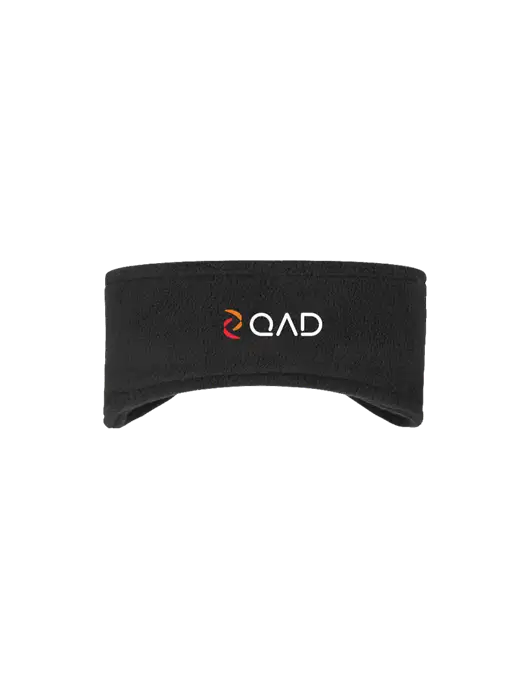 Black Stretch Fleece Headband w/QAD Logo