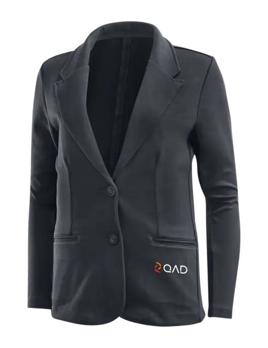 Charcoal Grey Womens Knit Blazer w/QAD Logo