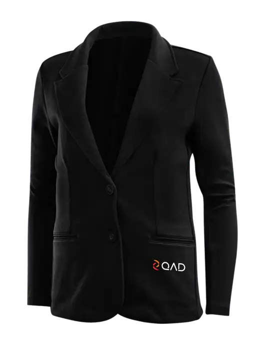 Black Womens Knit Blazer w/QAD Logo