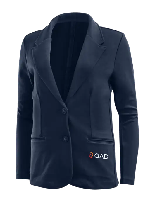 Deep Navy Womens Knit Blazer w/QAD Logo