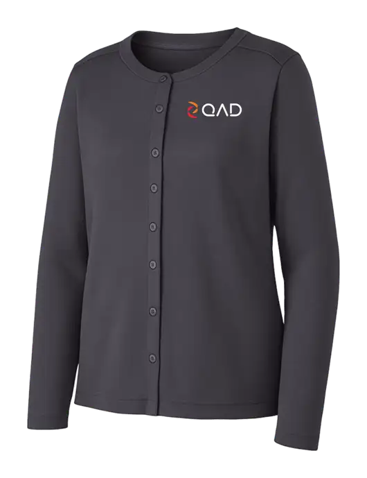 Grey Smoke Womens Concept Stretch Button-Front Cardigan Sweater w/QAD Logo