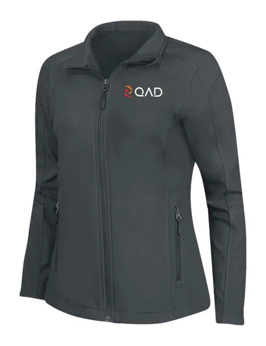 Charcoal Grey Womens Core Soft Shell Jacket w/QAD Logo