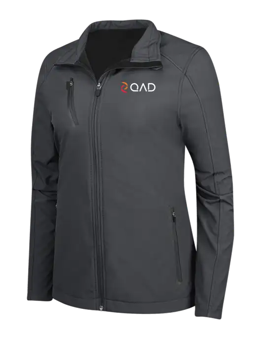 Dark Grey Womens Welded Softshell Jacket w/QAD Logo