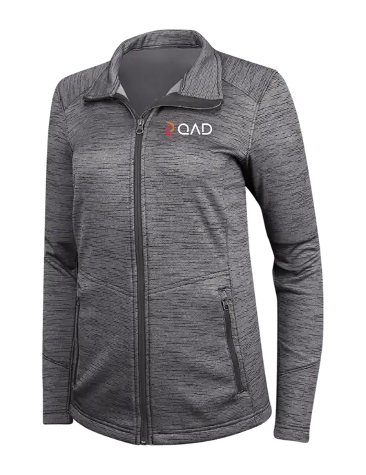 Womens Dark Grey Digi Stripe Fleece Jacket w/QAD Logo