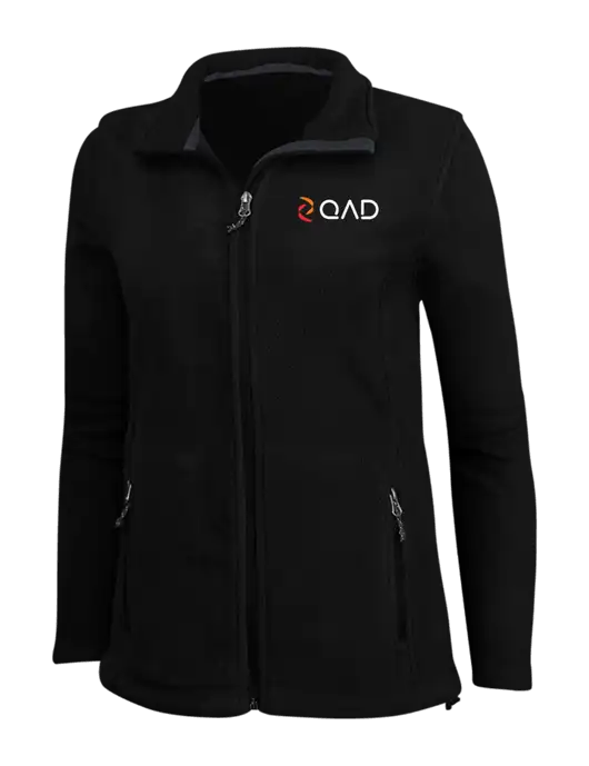 Womens Black Fleece Jacket w/QAD Logo