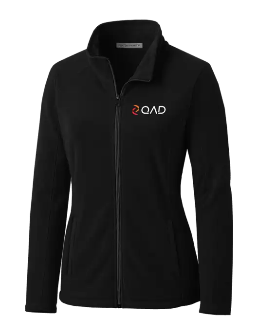Black Womens Microfleece Jacket w/QAD Logo
