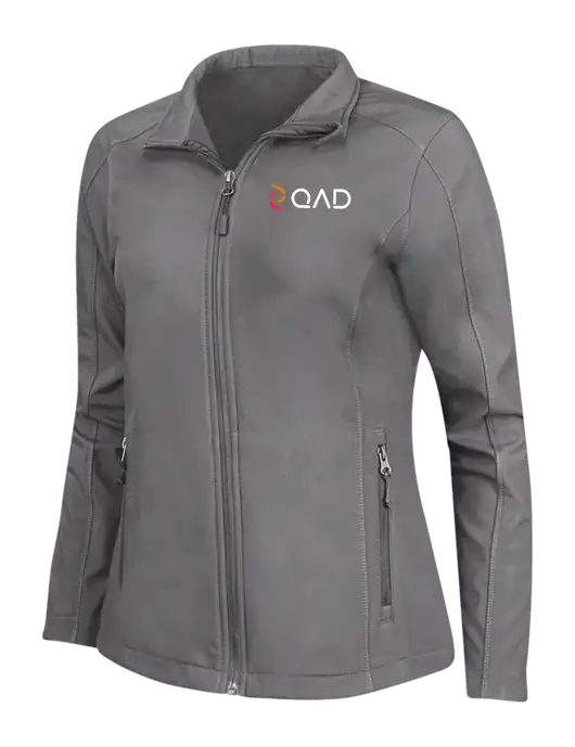 Medium Grey Womens Core Soft Shell Jacket w/QAD Logo