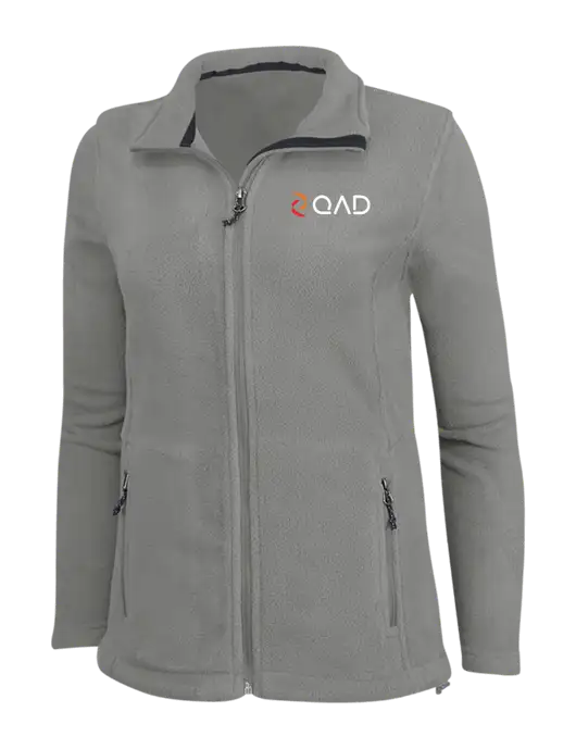 Womens Medium Grey Fleece Jacket w/QAD Logo