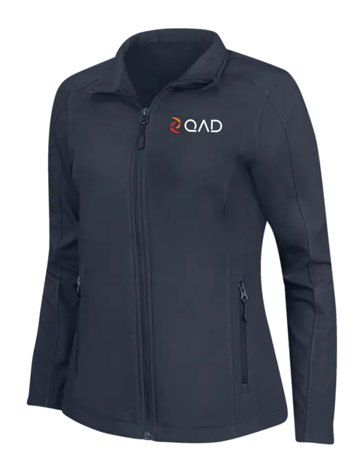 Navy Womens Core Soft Shell Jacket w/QAD Logo