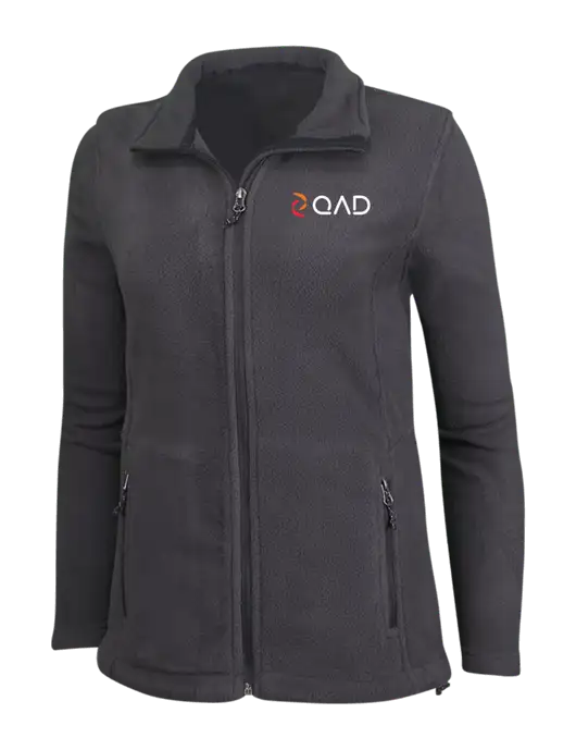 Womens Fleece Dark Grey Jacket w/QAD Logo
