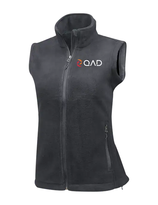 Medium Grey Womens Fleece Vest w/QAD Logo