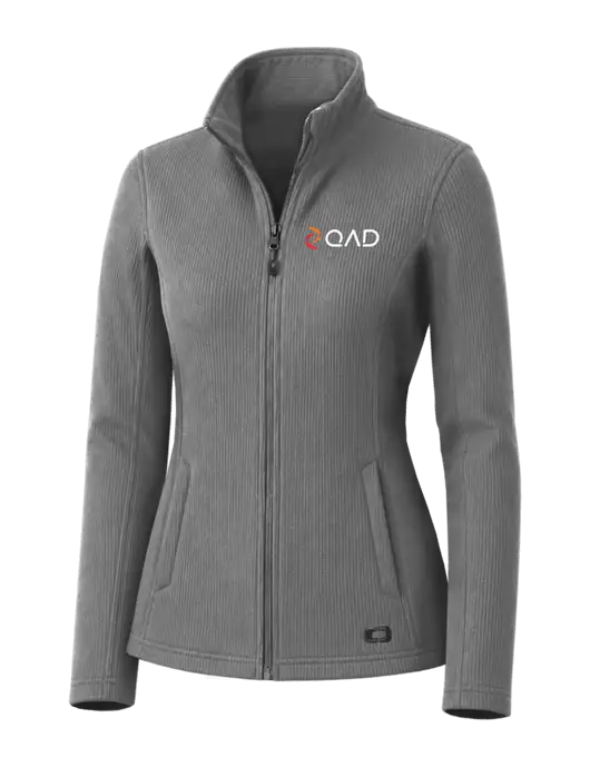 OGIO Medium Grey Womens Grit Fleece Jacket w/QAD Logo