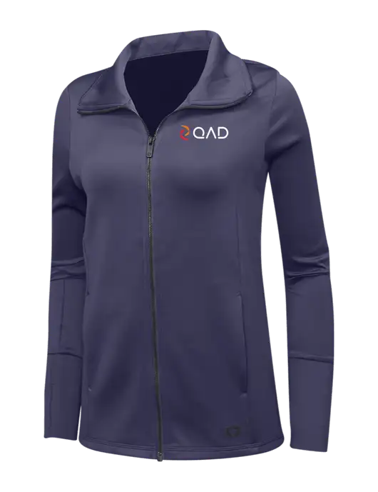 OGIO Navy Womens Endurance Modern Performance Full-Zip w/QAD Logo