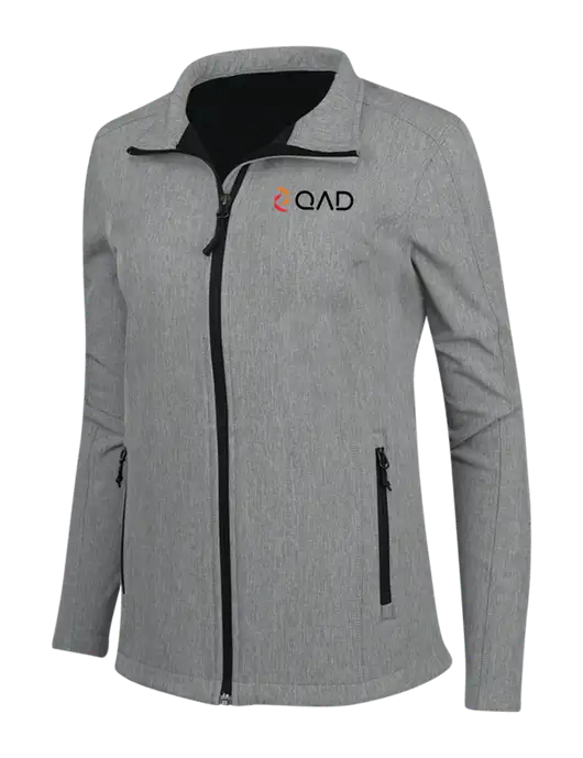 Medium Grey Heather Womens Core Soft Shell Jacket w/QAD Logo