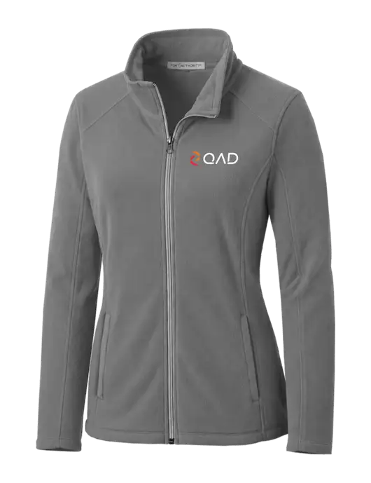 Medium Grey Womens Microfleece Jacket w/QAD Logo