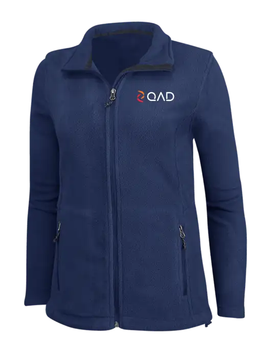 Womens Navy Fleece Jacket w/QAD Logo