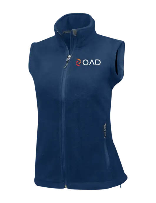 Navy Womens Fleece Vest w/QAD Logo