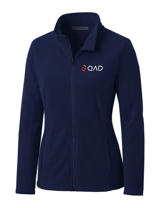 Navy Womens Microfleece Jacket w/QAD Logo