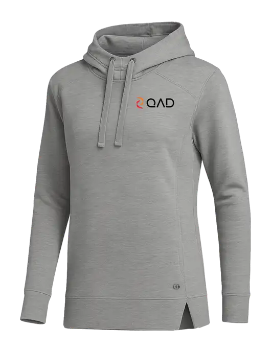 OGIO Heather Grey Womens Luuma Pullover Fleece Hoodie w/QAD Logo